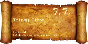 Tolnay Tibor névjegykártya
